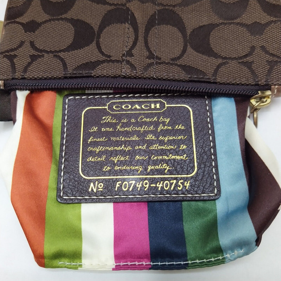 Coach Signature Brown Canvas 65th Ann. Double Handle Zipper Tote Bag W/ Wallet - Picture 13 of 16